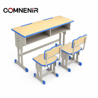 Bureau d'école double réglable en hauteur, mobilier pour étudiants, idéal pour les salles de classe et la formation – Direct Usine