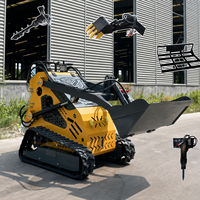 Mini-chargeuse sur chenilles compacte CYV avec moteur à essence et accessoires hydrauliques à changement rapide