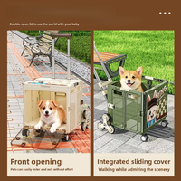 Poussette pour animaux de compagnie portable et pliable, chariot à double porte, lit d'extérieur pour chat et chien, chariot de transport en plastique avec poignée, capacité 30 kg