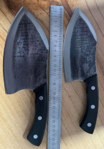 ブラックアックス8インチ高炭素鋼肉屋ダマスカスキッチンナイフハンド鍛造ステーキクリーバーシャープ屋外用肉準備 - Product Image 5