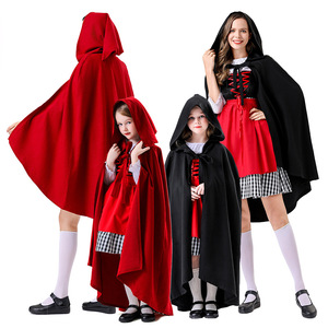 Mantelli con cappuccio per ragazze e <span class=keywords><strong>genitori</strong></span>, costumi di Halloween coordinati, set di abiti per la famiglia regolabili in stile vintage autunnale - Product Image 1