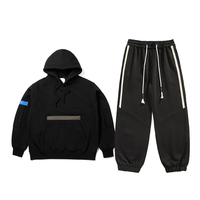 Ensemble de survêtement streetwear 2 pièces pour homme, personnalisé, en molleton de coton 500 g/m², coupe oversize et carrée, avec épaules tombantes, style cargo, comprenant un sweat à capuche zippé avec poche kangourou et un pantalon jogger