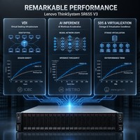 Servidor en Rack Lenovo ThinkSystem SR655 V3, AMD EPYC de 5.ª Generación, 1.5TB TruDDR5 6400MHz, 40x 2.5 NVMe, GPU, VDI, Virtualización, 2U
