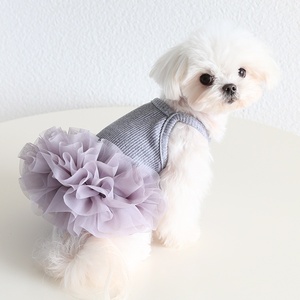 JXANRY gonna Tutu in cotone con stampa classica per cani e gatti primavera estate nuovi <span class=keywords><strong>vestiti</strong></span> per animali domestici per feste di compleanno vacanze di capodanno - Product Image 3