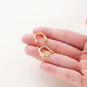 D-Shaped <b>Earring</b> <b>Hooks</b> 14K Gold Plated Copper For <b>Earring</b> Making Jewelry Findings - Product Image 3