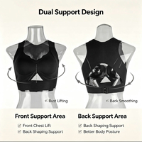 Soutien-gorge sans fil correcteur de posture à fermeture avant, brassière de sport antichoc, gilet de fitness, sous-vêtement dos croisé pour femme
