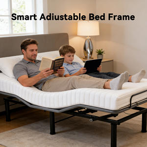 إطار سرير كهربائي قابل للتعديل صامت على الطراز الألماني |   حديث |   قابل للتعديل والاستلقاء |   تحكم متعدد الأوضاع بتقنية انعدام الجاذبية |   للشقق السكنية - Product Image 1