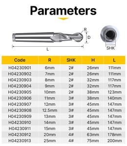 Huhao เครื่องกัดโลหะ4ร่องความเร็วสูงสำหรับ H04230901แปรรูปอลูมิเนียม - Product Image 6