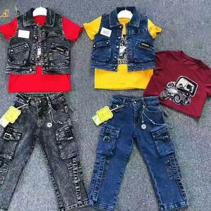 10.5 dolar modeli YQ291 yaşları 2-5 yıl çocuk çocuk kargo erkek desenli çocuklar kot malzeme çocuk 3 adet ile Set - Product Image 4