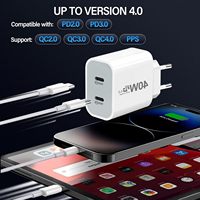 Chargeur mural multi-ports Type-C à charge rapide PD40W pour téléphone portable, vente chaude