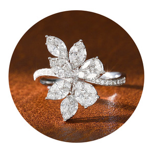 Elegante anello floreale con fiocco di neve per donna, gioielli unici alla moda - Product Image 6