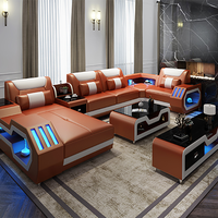 Juegos de Sofás de Cuero Modernos Sofá Cama Esquinero Modular Muebles de Lujo para Sala de Estar u Oficina Sofá Seccional Moderno