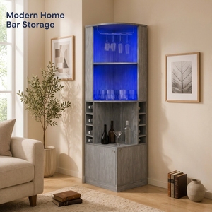 Mueble de Esquina para Vinos de Lujo, <span class=keywords><strong>Moderno</strong></span> y Minimalista, para <span class=keywords><strong>Bar</strong></span> en Casa y Sala de Estar, con Almacenamiento para Copas Colgantes - Product Image 2