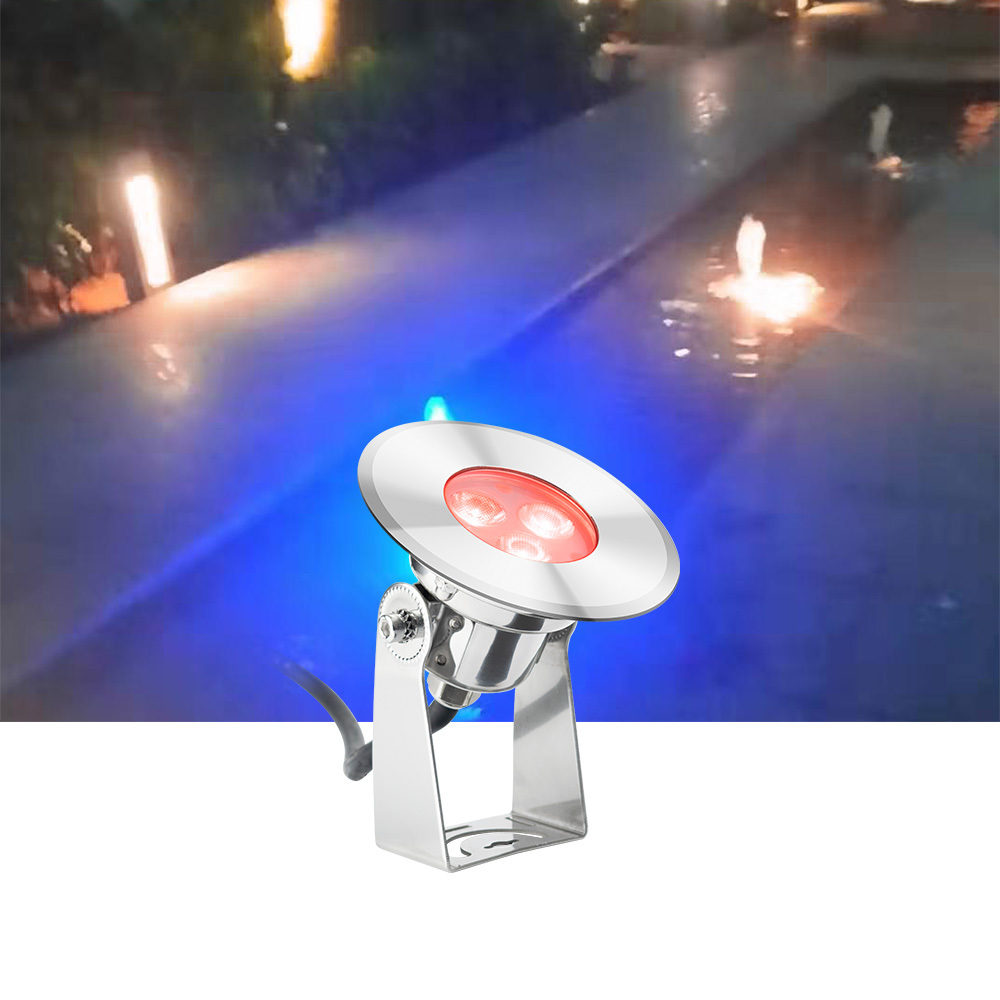 DC12V SS316L 3W RGB External Control Underwater Light for Swimming Pool