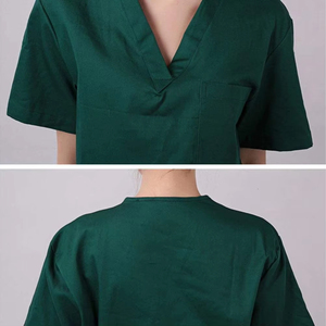 Cotton Stretchy All Black Scrubs Medical Nursing Uniforms Women and Man Scrubs <b>Sets</b> - Product Image 6