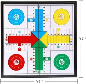 Hochwertiges 10 Zoll Plastik-Ludo-Schachbrett faltbares magnetisches Reise-Ludo-Spiel-Set
