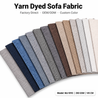 Tissu d'ameublement respirant en polyester tissé teint en fil Oslo 100 %, 280 GSM, poids moyen, populaire auprès des fabricants pour les canapés