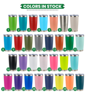 Vente en gros de 20Oz Tasse à café de voyage Vasos en acier inoxydable enduite de poudre Gobelet personnalisé à double paroi pour gravure au laser