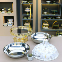 Ensemble de réchauds de luxe en acier inoxydable pour buffet de restaurant, traiteur et événements, avec présentoir chauffant pour aliments, à vendre
