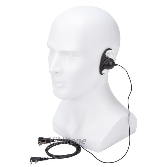 D-Shape Soft 2 Pin Earphone PTT Mic Headset for BaoFeng UV-5R BF-888S 777S 666S Handheld Walkie Talkie Features Ear Hook