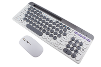 Nouvel ensemble clavier et souris sans fil rechargeable double mode ZYG-806 2026 – Clavier d'ordinateur de bureau professionnel rond style punk rétro