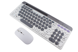 2025新しいZYG-806ワイヤレスデュアルモード充電式キーボードとマウスセットパンクレトロラウンドビジネスオフィスコンピュータキーボード - Product Image 5