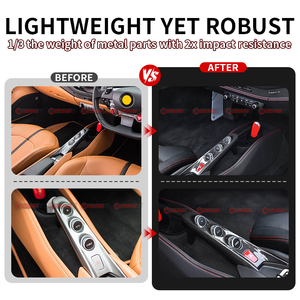แผงควบคุมกลางเกียร์คาร์บอนไฟเบอร์แห้งสำหรับรถยนต์เฟอร์รารี่ F8 อุปกรณ์ตกแต่งภายในรถยนต์ อะไหล่รถยนต์ - Product Image 2