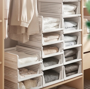 Moderno pieghevole armadio cassetto di stoccaggio PP separatore partizioni <span class=keywords><strong>per</strong></span> cucina bagno abbigliamento pieghevole Rack - Product Image 4