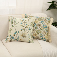 Coussin rectangulaire brodé de style rétro pastoral nordique et américain pour canapé, salon et décoration intérieure