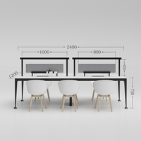 Vente directe d'usine, table d'étude extensible moderne pour plusieurs personnes avec éclairage LED, design ergonomique en bois et aluminium pour usage scolaire