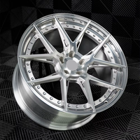 Nouvelles jantes en alliage d'aluminium forgé brossé argenté à cinq branches en deux parties pour Tesla Model 3/Y, design concave profond personnalisé