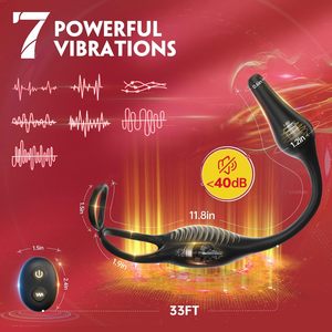 7 Modi Anal Spielzeug Butt Plug G-Punkt Vibrator Dildo Vibrieren mit Penis Ring Adult Mastur bator Sexspielzeug für Männer Prostata-Massage gerät - Product Image 3