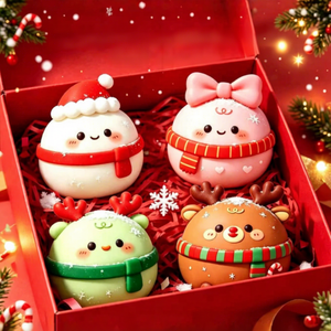 New Christmas <b>Mochi</b> <b>Squishy</b> <b>Toy</b> Squeeze Set, Snowman Reindeer Doll Stress Relief Fidget <b>Toy</b>, Xmas Gift Box Kids Party Supplies - Product Image 1