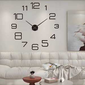 Im Lặng 3D Stereo Đồng Hồ Cho Phòng Khách Tự Làm Sáng Tạo Treo Tường Thạch Anh Chữ Số Không-Đục Lỗ Thiết Kế Mới Của Tâm Trí Sáng Tạo - Product Image 4