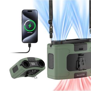 Ventilateur Socool 20000mAh Portable Mini USB Rechargeable Sans Lame 10 Vitesses Personnel à Clipser sur la Taille Ventilateur de Cou Portable pour Voiture et Camping-car - Product Image 1