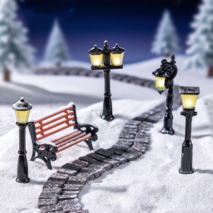 Lampadaire miniature lumineux qui brille dans le noir, décorations en résine, figurines, ornements pour la décoration de maison de poupée, paysage, jardin - Product Image 2