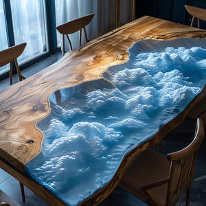 Твердая деревянная большая тарелка из орехового розового дерева современная мебель для гостиной из эпоксидной смолы речной стол настольный обеденный стол чайный столик - Product Image 3