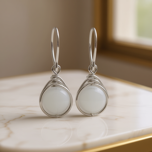 Pendientes de Gota de Agua Morados E2828, Plata 925 con Engaste de Bisel, Minimalistas, para Uso Diario de Mujer - Product Image 2