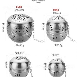 Elegant Eco-Friendly Silver Metal Stainless Steel <b>Tea</b> Ball <b>Infuser</b> Strainer & Filter for Household Restaurant & Hotel Use - Product Image 6