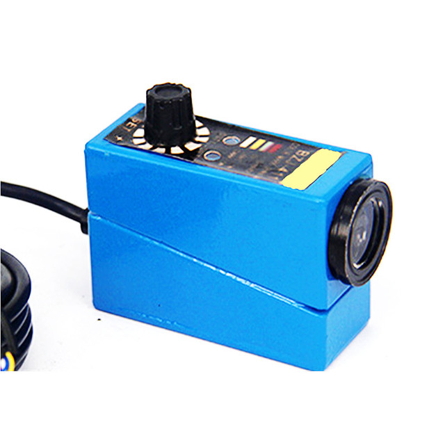 BZJ-411 Factory Price Optical Proximity Sensor Switches 9mm Sensing Distance NPN Output Color Mark Sensor DC10-36V 2m Cable