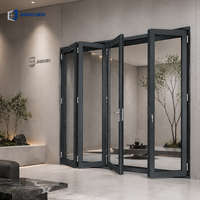Puerta Plegable de Aluminio de 4 Paneles, Aislamiento Térmico, Doble Acristalamiento Low-E, Insonorizada, Apertura Grande para Exteriores, Patio, Balcón de Villa