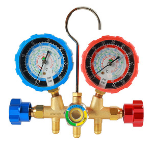 Hongsen Refrigerant Gauge Kit HS-536G-R410A Dual Pressure Gauge For Ac And Heat <b>Pump</b> Repair Tools - Product Image 1