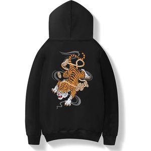 Niepce Inc Sweat-shirt à capuche brodé motif tigre pour homme, 100 % coton, French Terry, style streetwear - Product Image 1