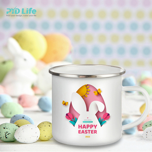 PYD Life 2023 Custom <strong>Easter</strong> Coffee Camp Outdoor Blanks Kids Cups Gift Set Tumblers Sublimation Camping Enamel <strong>Mug</strong> With Logo - Product Image 1