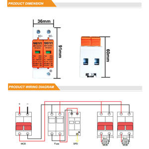 Dispositivo di protezione contro le sovratensioni 2 poli 40kA DC SPD 230v 500V 1000v Dc dispositivo di protezione contro le sovratensioni di tipo 2 - Product Image 5
