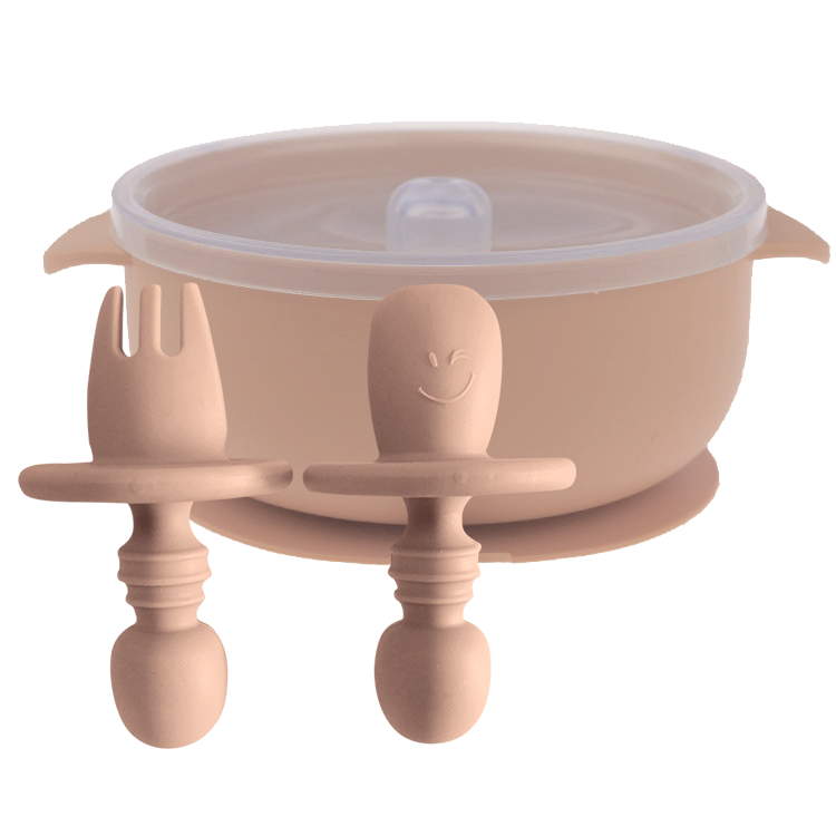 Оптовая продажа, набор посуды для кормления ребенка, Мягкая ложка, без БФА, силиконовая тарелка, миска для малышей, водонепроницаемые детские нагрудники