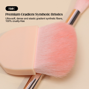 Juego de Brochas de Maquillaje Portátiles OEM ODM de Fibra Sintética en Negro, Blanco y Rosa para <span class=keywords><strong>Mujer</strong></span>, Herramientas de Belleza Profesionales, Estuche de Viaje con Sistema Push-Pull - Product Image 3