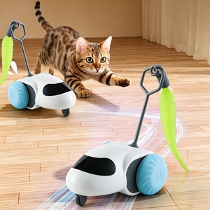 Giocattolo per <span class=keywords><strong>Gatti</strong></span> con LED Lampeggiante e Direzione Automatica, Accessorio con Piuma Staccabile per <span class=keywords><strong>Gatti</strong></span> da Interno di Tutte le Razze, Giocattoli Morbidi - Product Image 2
