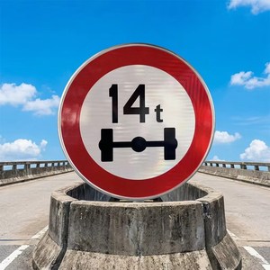 Señal de Tráfico Redonda de 60cm/80cm, Prohibido Estacionar, Aluminio Reflectante, Alta Visibilidad, Personalizable, Seguridad Vial - Product Image 5