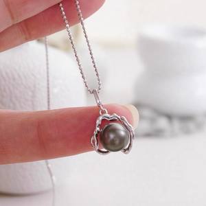 Componentes de Joyería DIY: Base de Plata S925 WENCHI para Colgante, Hebilla Hueca Sencilla para Perlas de 8-9mm, Modelo 10212 - Product Image 3